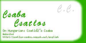 csaba csatlos business card